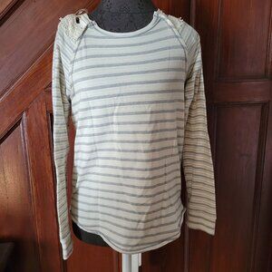 Striped Knit Top With Lace-Up Back Design For Juniors By Jolt  Medium  Cotton &